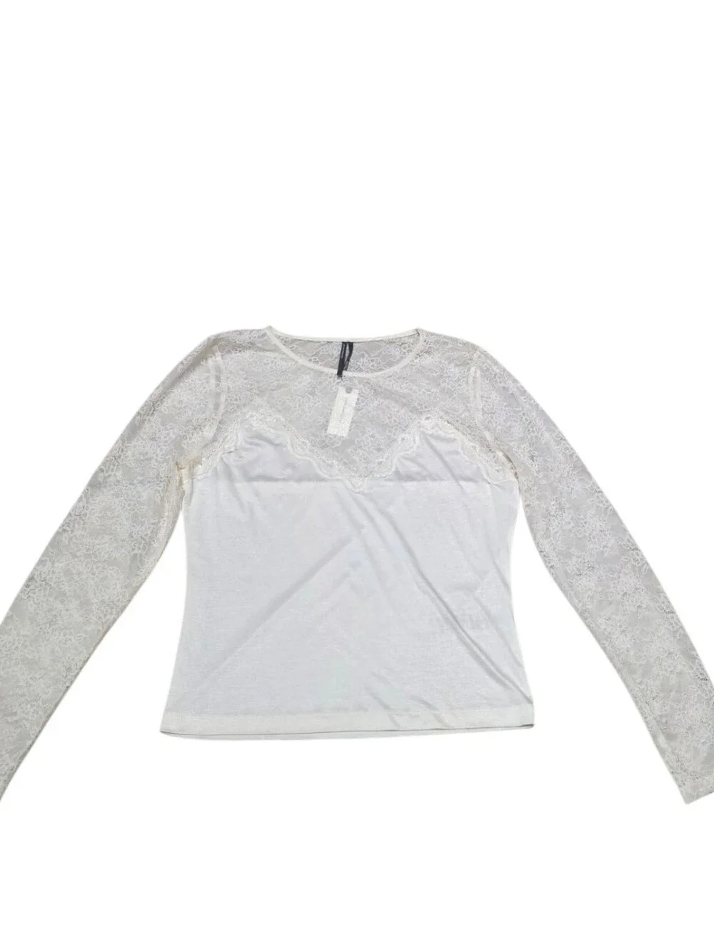 NWT Anthropologie Long Sleeve Ivory Lace Shirt